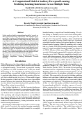 Cover page: A Computational Model of Auditory Perceptual Learning: Predicting Learning Interference Across Multiple Tasks