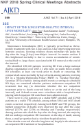 Cover page: IMPACT OF THE LONG INTER-DIALYTIC INTERVAL UPON MORTALITY