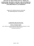 Cover page: A Review of the International Modeling Literature: Transit, Land Use, and Auto Pricing Strategies to Reduce Vehicle Miles Traveled and Greenhouse Gas Emissions