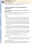 Cover page: The early longitudinal course of cognitive deficits in schizophrenia.