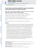 Cover page: Social relevance modulates multivariate neural representations of threat generalization in children and adults.