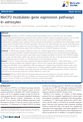 Cover page: MeCP2 modulates gene expression pathways in astrocytes