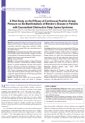 Cover page: A Pilot Study on the Efficacy of Continuous Positive Airway Pressure on the Manifestations of Ménière's Disease in Patients with Concomitant Obstructive Sleep Apnea Syndrome.