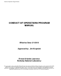 Cover page: CONDUCT OF OPERATIONS PROGRAM MANUAL