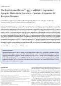 Cover page: The First Alcohol Drink Triggers mTORC1-Dependent Synaptic Plasticity in Nucleus Accumbens Dopamine D1 Receptor Neurons