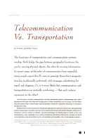 Cover page: Telecommunication Vs. Transportation