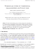 Cover page: Unimodular covers of \(3\)-dimensional parallelepipeds and Cayley sums