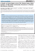 Cover page: A Guide to Enterotypes across the Human Body: Meta-Analysis of Microbial Community Structures in Human Microbiome Datasets