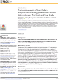 Cover page: Proteomic analysis of heart failure hospitalization among patients with chronic kidney disease: The Heart and Soul Study