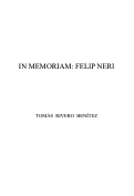 Cover page: In Memoriam: Felip Neri