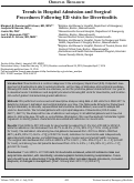 Cover page: Trends in Hospital Admission and Surgical Procedures following ED visits for Diverticulitis