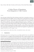 Cover page: A Labor Theory of Negotiation:  From Integration to Value Creation