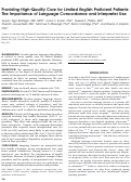 Cover page: Providing High-Quality Care for Limited English Proficient Patients: The Importance of Language Concordance and Interpreter Use