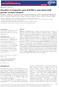 Cover page: Variation in longevity gene KLOTHO is associated with greater cortical volumes