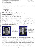 Cover page: Integrative Medicine and the Imperative for Health Justice.