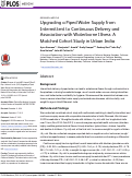 Cover page: Upgrading a piped water supply from intermittent to continuous delivery and association with waterborne illness: a matched cohort study in urban India.