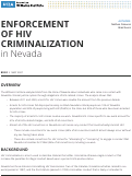 Cover page: Enforcement of HIV Criminalization in Nevada