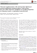 Cover page: Maternal supplementation with small-quantity lipid-based nutrient supplements during pregnancy and lactation does not reduce depressive symptoms at 6 months postpartum in Ghanaian women: a randomized controlled trial