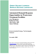 Cover page: Automated Demand Response Opportunities in Wastewater Treatment Facilities