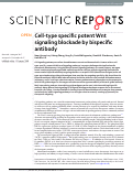 Cover page: Cell-type specific potent Wnt signaling blockade by bispecific antibody