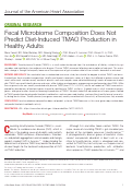 Cover page: Fecal Microbiome Composition Does Not Predict Diet‐Induced TMAO Production in Healthy Adults