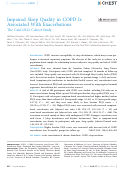 Cover page: Impaired Sleep Quality in COPD Is Associated With Exacerbations The CanCOLD Cohort Study