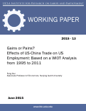 Cover page of Gains or Pains?-- Effects of US-China Trade on US Employment: Based on a WIOT Analysis from 1995 to 2011
