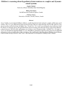 Cover page: Children’s reasoning about hypothetical interventions to complex and dynamic causal systems