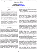 Cover page: Can experience with different types of writing system modulate holistic processing
in speech perception?