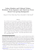 Cover page: Labor markets and cultural values: Evidence from Japanese and American views about caregiving immigrants