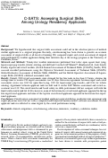 Cover page: C-SATS: Assessing Surgical Skills Among Urology Residency Applicants