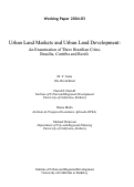 Cover page: Urban Land Markets and Urban Land Development: An Examination of Three Brazilian Cities: Brasília, Curitiba and Recife