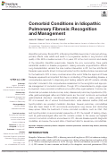 Cover page: Comorbid Conditions in Idiopathic Pulmonary Fibrosis: Recognition and Management