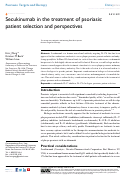 Cover page: Secukinumab in the treatment of psoriasis: patient selection and perspectives