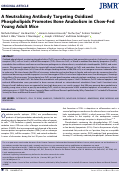 Cover page: A Neutralizing Antibody Targeting Oxidized Phospholipids Promotes Bone Anabolism in Chow‐Fed Young Adult Mice