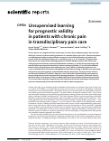Cover page: Unsupervised learning for prognostic validity in patients with chronic pain in transdisciplinary pain care