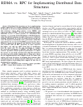 Cover page: RDMA vs. RPC for Implementing Distributed Data Structures.