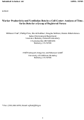 Cover page: Worker productivity and ventilation rate in a call center: Analyses of 
time-series data for a group of registered nurses