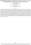 Cover page: Within-Individual Variation in Cognitive Performance is Not Noise: A Case for Examining Within-Person Variation on Cognitive Assessments