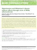 Cover page: Hypertension and Alzheimer’s disease: indirect effects through circle of Willis atherosclerosis