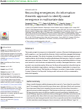 Cover page: Reconciling emergences: An information-theoretic approach to identify causal emergence in multivariate data