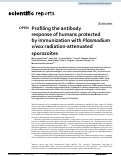 Cover page: Profiling the antibody response of humans protected by immunization with Plasmodium vivax radiation-attenuated sporozoites.