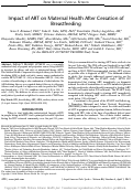 Cover page: Brief Report: Impact of ART on Maternal Health After Cessation of Breastfeeding.