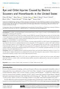 Cover page: Eye and Orbit Injuries Caused by Electric Scooters and Hoverboards in the United States