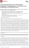 Cover page: A Semipersistent Plant Virus Differentially Manipulates Feeding Behaviors of Different Sexes and Biotypes of Its Whitefly Vector