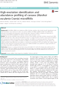 Cover page: High-resolution identification and abundance profiling of cassava (Manihot esculenta Crantz) microRNAs.