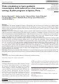 Cover page: Video simulation to learn pediatric resuscitation skills tailored to a low resource setting: A pilot program in Iquitos, Peru