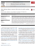 Cover page: Affect labeling enhances exposure effectiveness for public speaking anxiety.