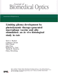 Cover page: Limiting glioma development by photodynamic therapy-generated macrophage vaccine and allo-stimulation: an in vivo histological study in rats