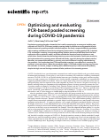 Cover page: Optimizing and evaluating PCR-based pooled screening during COVID-19 pandemics